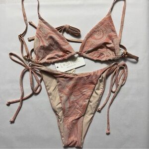 LSPACE Shimmer Swirl Bikini Set Brittany Top Lennox Bottom